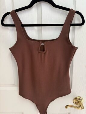 Abercrombie & Fitch Chocolate Brown Keyhole Square-Neck Bodysuit